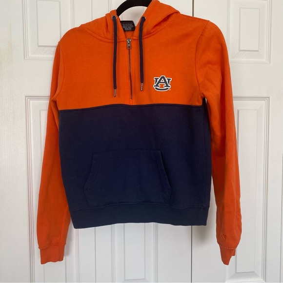 Auburn University Tigers Womens Small Blue Orange Hoodie Sweatshirt Colosseum - Picture 1 of 12